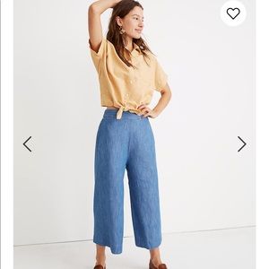 Madewell Chambray Huston Pull-on Crop Pants